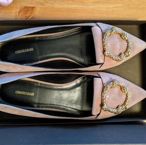 Roberto Cavalli ballerina camoscio flat
